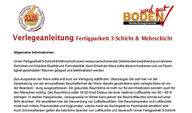 Pflegeanleitung