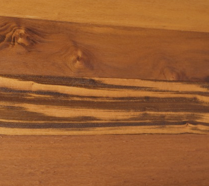 Massivdiele Tigerwood 4-seitig gefast, gespachtelt N+F - sehr charaktervoll mit atemberaubender Maserung