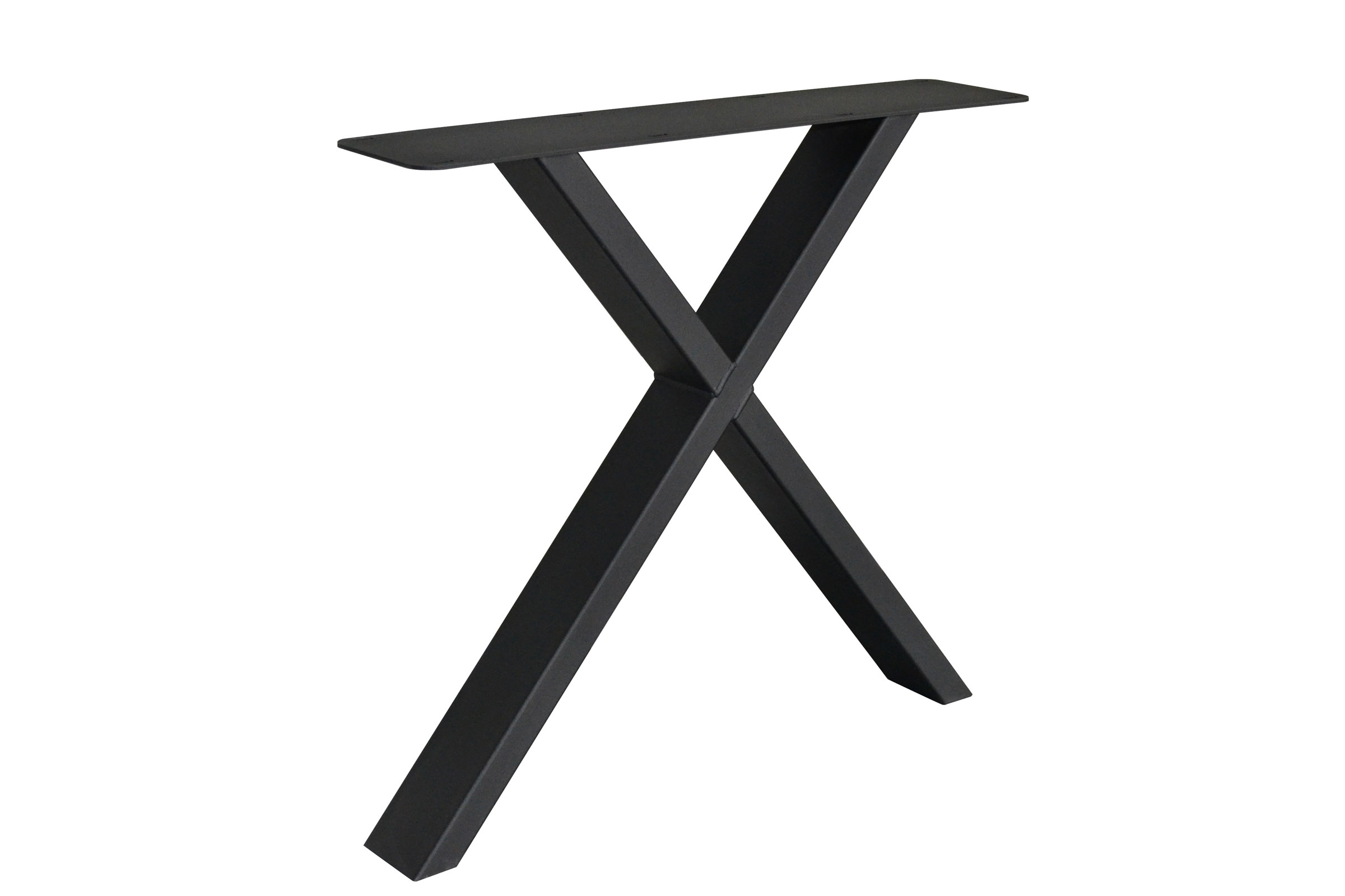 Edle Tischuntergestelle aus Metall X-Line - ideale für den Eiche-Massivholztisch - moderne X-Form 