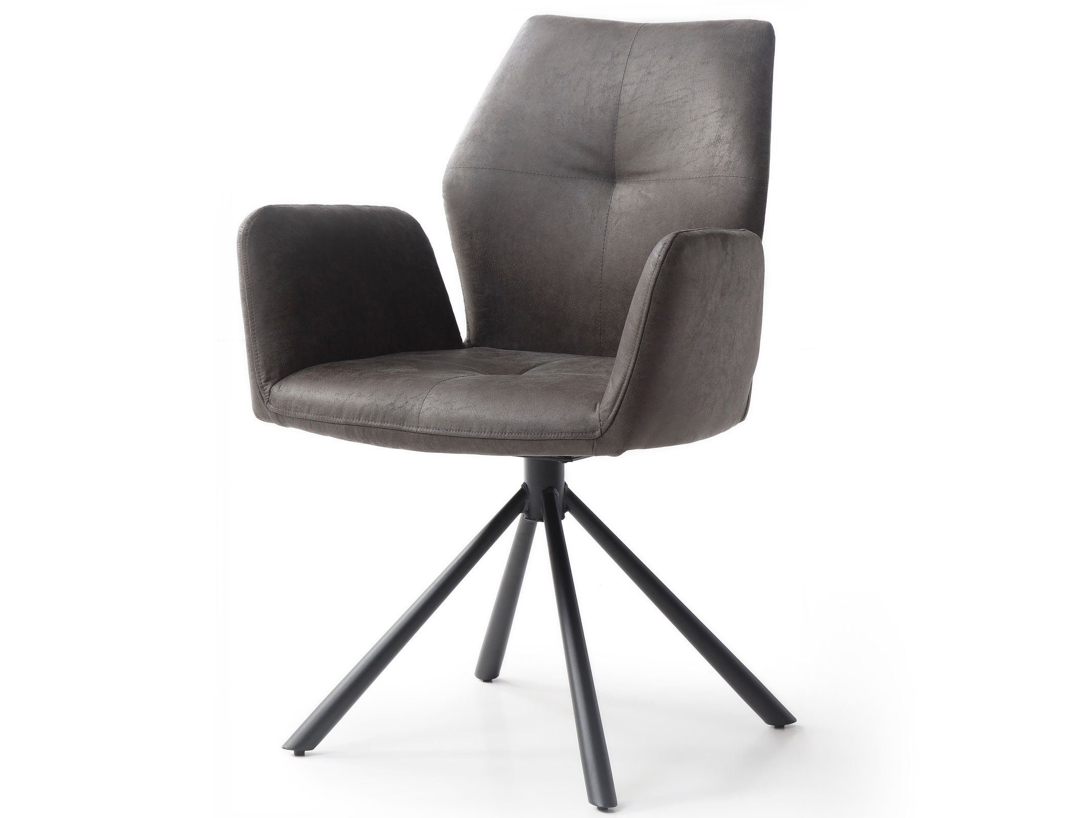 Edle Sitzmöbel Schalenstuhl 360° Drehfunktion - elegantes & modernes Design - dunkel grau 